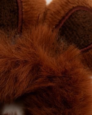 Scrunchie fluffy dik bruin