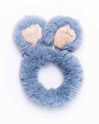 Fluffy elastiekjes dun blauw