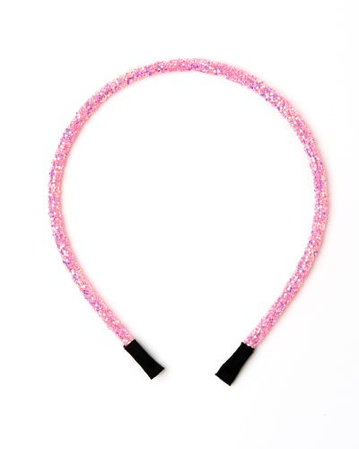 Glitter diadeem roze