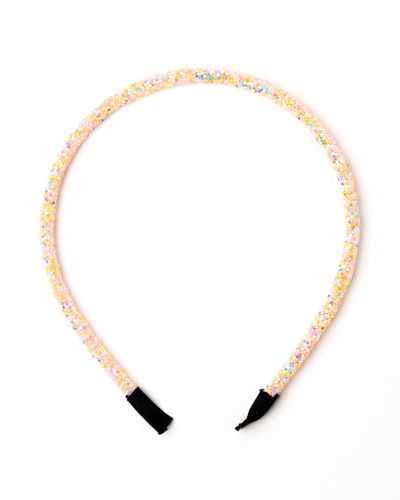 Glitter diadeem licht roze