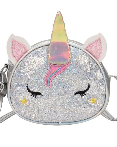 Unicorn tasje glitter zilver