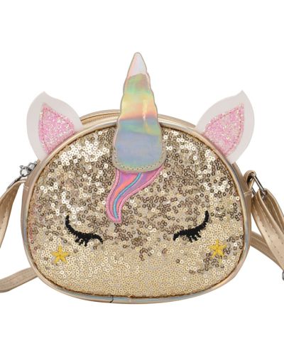 Unicorn tasje glitter goud