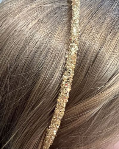 Glitter diadeem goud