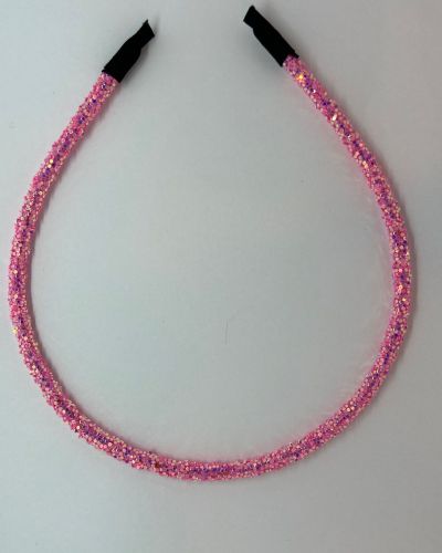 Glitter diadeem roze