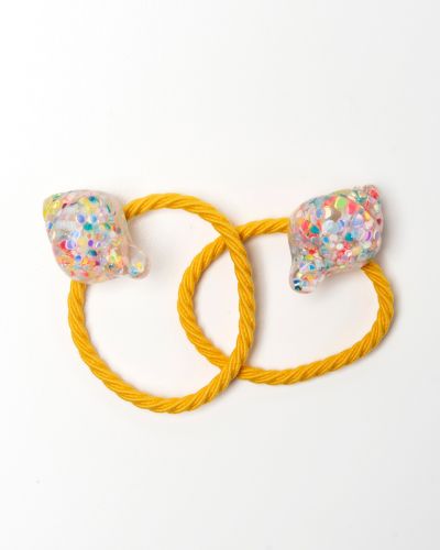 Glitter elastiekje schelp
