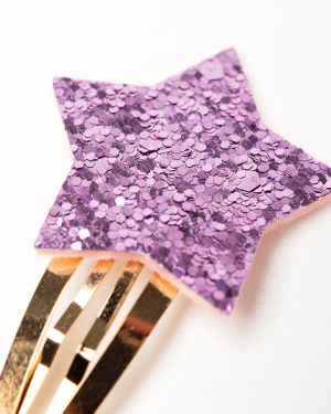 Haarspeldjes ster glitter roze
