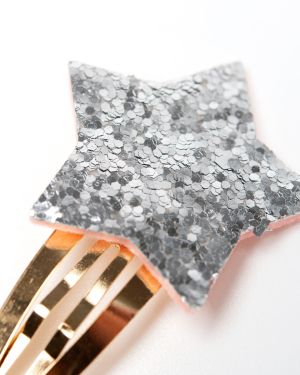 Haarspeldjes ster glitter zilver
