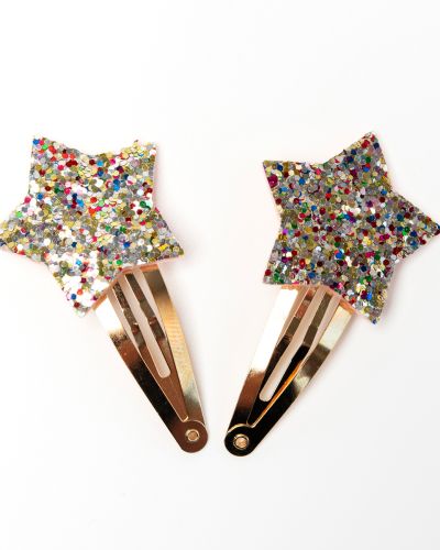 Haarspeltjes ster glitter multi