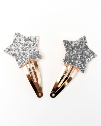 Haarspeltjes ster glitter zilver