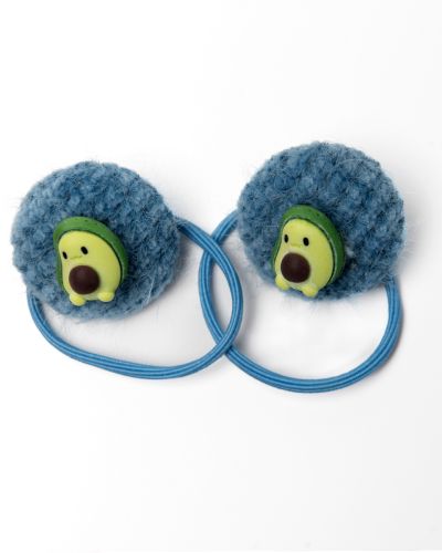 Elastiekje knoop avocado blauw