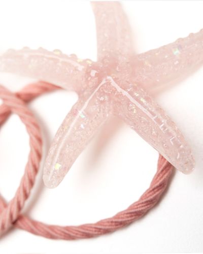 Elastiekje glitter zeester XL roze
