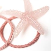 Glitter elastiekje zeester XL roze