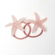 Glitter elastiekje zeester XL roze