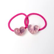 Glas elastiekje hart roze