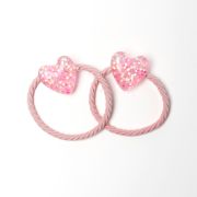 Glitter elastiekje hartje licht roze