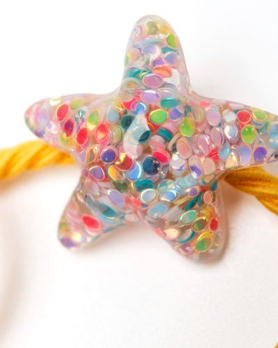 Elastiekje glitter zeester