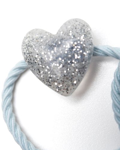 Elastiekje glitter hartje paars