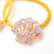 Glitter elastiekje waaier schelp