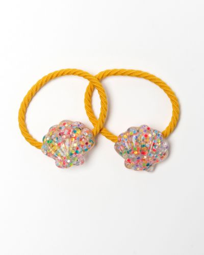 Glitter elastiekje waaier schelp