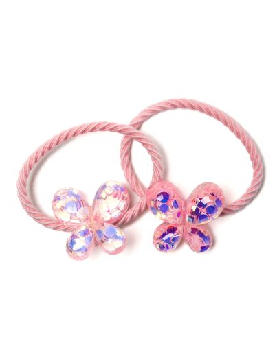 Elastiekje glas vlinder roze