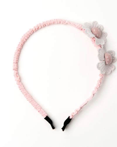 Diadeem roze met bloemen