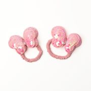 Pailletten elastiekje vlinder roze
