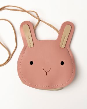 Tasje roze konijn leder