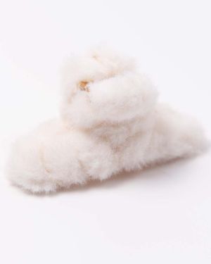 Haarclip fluffy wit