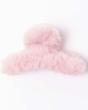 Haarclip fluffy roze