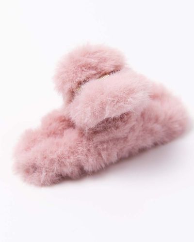 Haarclip fluffy roze