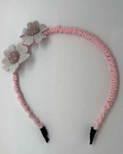 Diadeem roze met bloemen