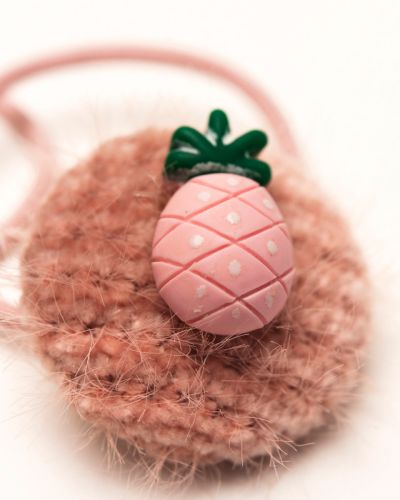 Elastiekje knoop ananas roze