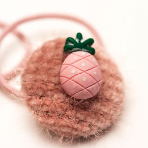 Elastiekje knoop ananas roze
