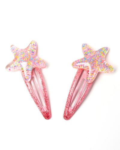 Haarspeltjes bol sterretje roze