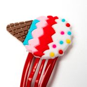 Haarspeldjes ijshoorntjes rood