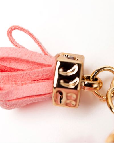 Sleutelhanger fluffy ijsje roze