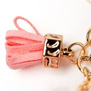 Sleutelhanger fluffy ijsje roze