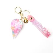 Sleutelhanger gevuld ijsje roze