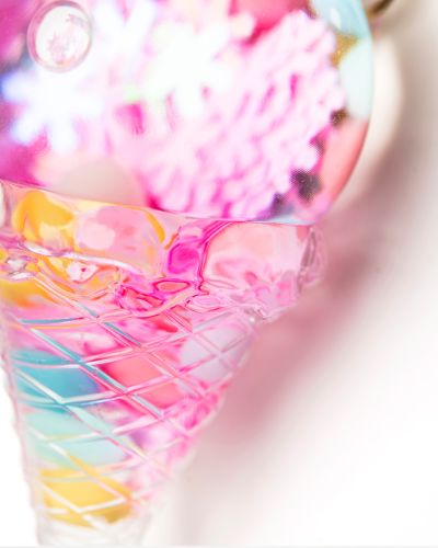 Sleutelhanger gevuld ijsje roze