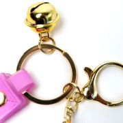 Sleutelhanger gevulde bloem paars