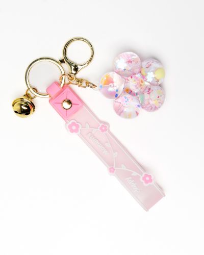 Sleutelhanger gevulde bloem roze