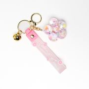 Sleutelhanger gevulde bloem roze