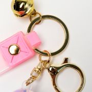 Sleutelhanger gevulde bloem roze