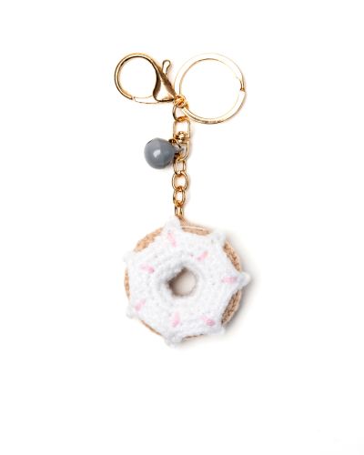 Sleutelhanger donut wit