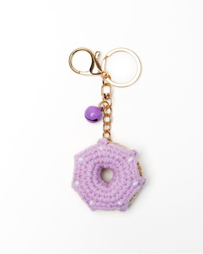 Sleutelhanger donut paars