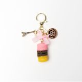 Sleutelhanger macaron geel