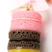 Sleutelhanger macaron geel