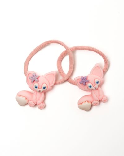 Haarelastiekje vosjes roze