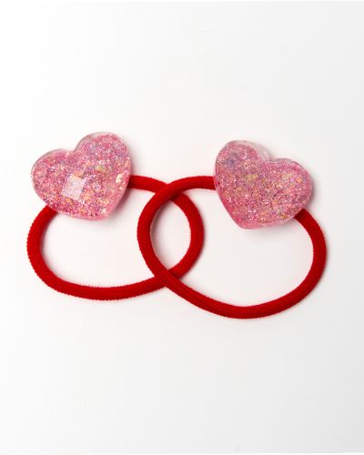 Haarelastiekje glitter glas hartje