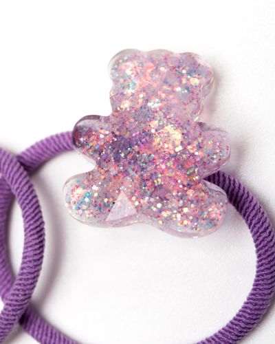 Haarelastiekje glitter glas beertje